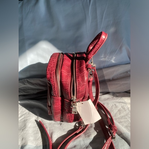 Urban Expressions Burgundy Mock Croc Mini Backpack - Picture 2 of 5
